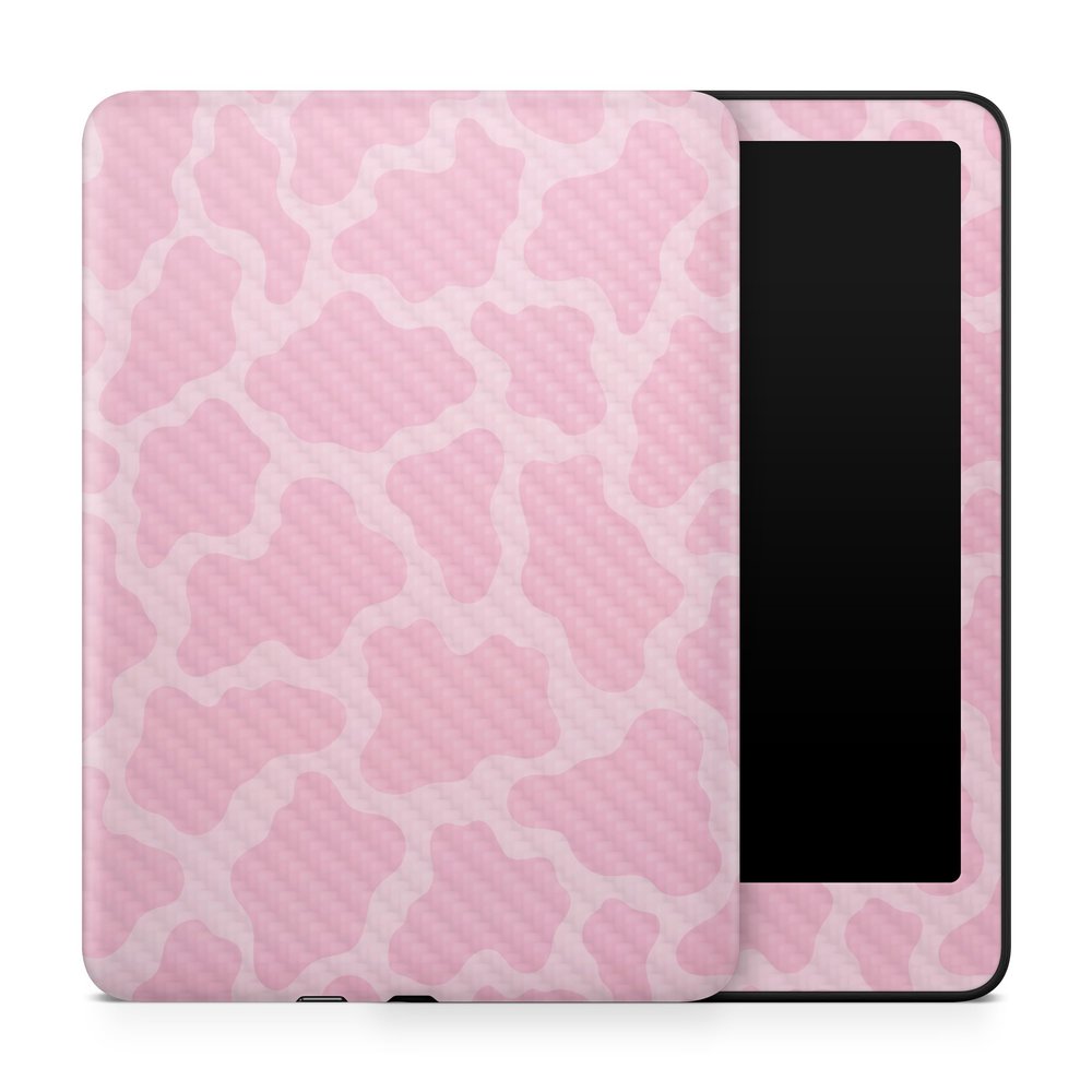 Carbon Fiber Tablet Skin Compatible with Amazon Kindle Paperwhite 12th (2024) - Pink Giraffe - Premium 3M Vinyl Protective Wrap Decal Cover - Easy to Apply | Crafted in The USA by MightySkins