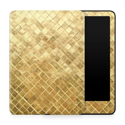 Carbon Fiber Tablet Skin Compatible with Amazon Kindle Paperwhite 12th (2024) - Gold Tiles - Premium 3M Vinyl Protective Wrap Decal Cover - Easy to Apply | Crafted in The USA by MightySkins