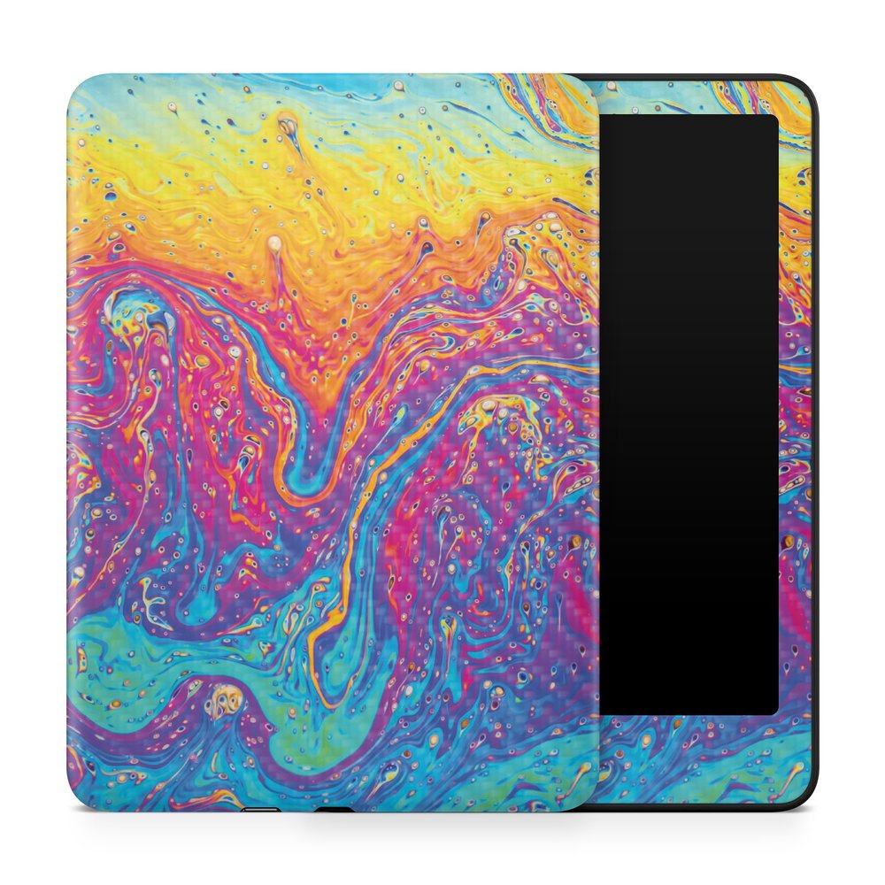 Carbon Fiber Tablet Skin Compatible with Amazon Kindle Paperwhite 12th (2024) - Paint Currents - Premium 3M Vinyl Protective Wrap Decal Cover - Easy to Apply | Crafted in The USA by MightySkins
