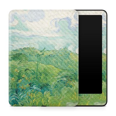 Carbon Fiber Tablet Skin Compatible with Amazon Kindle Paperwhite 12th (2024) - Green Wheat Fields - Premium 3M Vinyl Protective Wrap Decal Cover - Easy to Apply | Crafted in The USA by MightySkins
