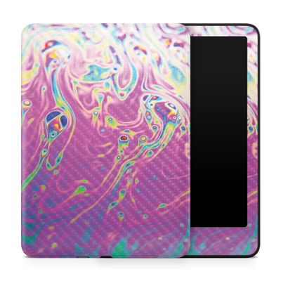 Carbon Fiber Tablet Skin Compatible with Amazon Kindle Paperwhite 12th (2024) - Magenta Wash - Premium 3M Vinyl Protective Wrap Decal Cover - Easy to Apply | Crafted in The USA by MightySkins
