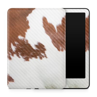 Carbon Fiber Tablet Skin Compatible with Amazon Kindle Paperwhite 12th (2024) - Cow Hide - Premium 3M Vinyl Protective Wrap Decal Cover - Easy to Apply | Crafted in The USA by MightySkins