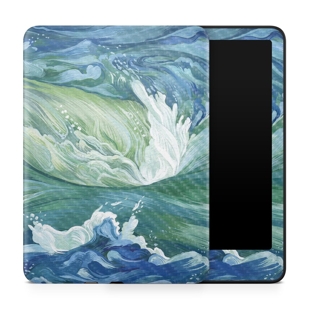 Carbon Fiber Tablet Skin Compatible with Amazon Kindle Paperwhite 12th (2024) - Cyclone Wave - Premium 3M Vinyl Protective Wrap Decal Cover - Easy to Apply | Crafted in The USA by MightySkins