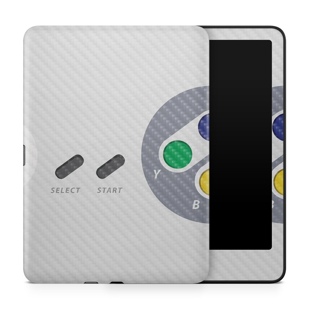 Carbon Fiber Tablet Skin Compatible with Amazon Kindle Paperwhite 12th (2024) - Retro Gamer 1 - Premium 3M Vinyl Protective Wrap Decal Cover - Easy to Apply | Crafted in The USA by MightySkins