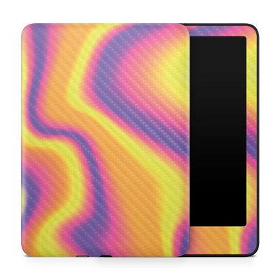 Carbon Fiber Tablet Skin Compatible with Amazon Kindle Paperwhite 12th (2024) - Melted Stripes - Premium 3M Vinyl Protective Wrap Decal Cover - Easy to Apply | Crafted in The USA by MightySkins
