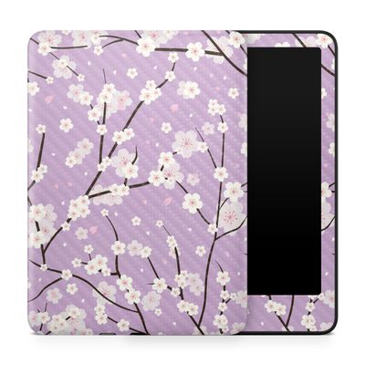 Carbon Fiber Tablet Skin Compatible with Amazon Kindle Paperwhite 12th (2024) - Sakura Purple - Premium 3M Vinyl Protective Wrap Decal Cover - Easy to Apply | Crafted in The USA by MightySkins