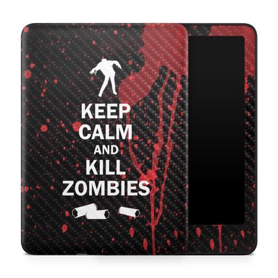 Carbon Fiber Tablet Skin Compatible with Amazon Kindle Paperwhite 12th (2024) - Kill Zombies - Premium 3M Vinyl Protective Wrap Decal Cover - Easy to Apply | Crafted in The USA by MightySkins