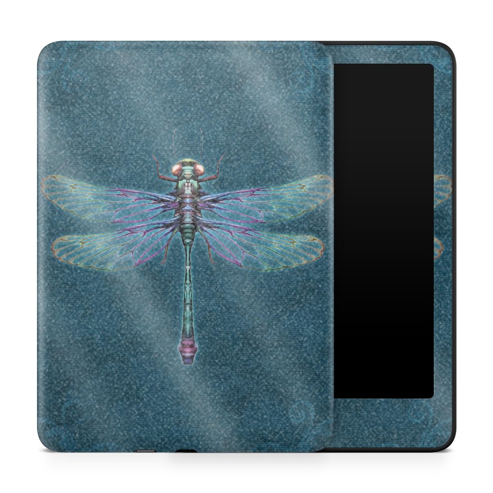 Glossy Glitter Tablet Skin Compatible with Amazon Kindle Paperwhite 12th (2024) - Vibrant Dragonfly - Premium 3M Vinyl Protective Wrap Decal Cover - Easy to Apply | Crafted in The USA by MightySkins