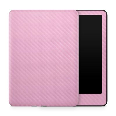 Carbon Fiber Tablet Skin Compatible with Amazon Kindle Paperwhite 12th (2024) - Solid Pink - Premium 3M Vinyl Protective Wrap Decal Cover - Easy to Apply | Crafted in The USA by MightySkins