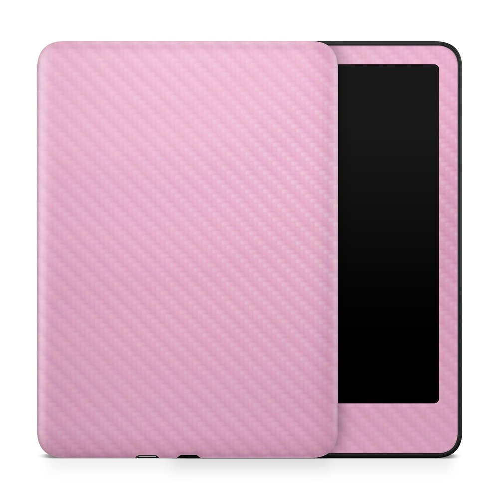Carbon Fiber Tablet Skin Compatible with Amazon Kindle Paperwhite 12th (2024) - Solid Pink - Premium 3M Vinyl Protective Wrap Decal Cover - Easy to Apply | Crafted in The USA by MightySkins