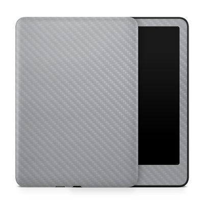 Carbon Fiber Tablet Skin Compatible with Amazon Kindle Paperwhite 12th (2024) - Solid Gray - Premium 3M Vinyl Protective Wrap Decal Cover - Easy to Apply | Crafted in The USA by MightySkins