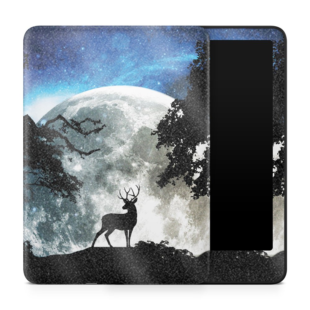 Glossy Glitter Tablet Skin Compatible with Amazon Kindle Paperwhite 12th (2024) - Moonlight Deer - Premium 3M Vinyl Protective Wrap Decal Cover - Easy to Apply | Crafted in The USA by MightySkins