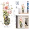 Chinese Style Lotus Flower Vase Wall Sticker, 24"x47" Classical Lotus Flower Wall Decals Murals Peel and Stick 3D Wall Art Stickers for Girls Bedroom Nursery Living Room TV Home Decor view 2