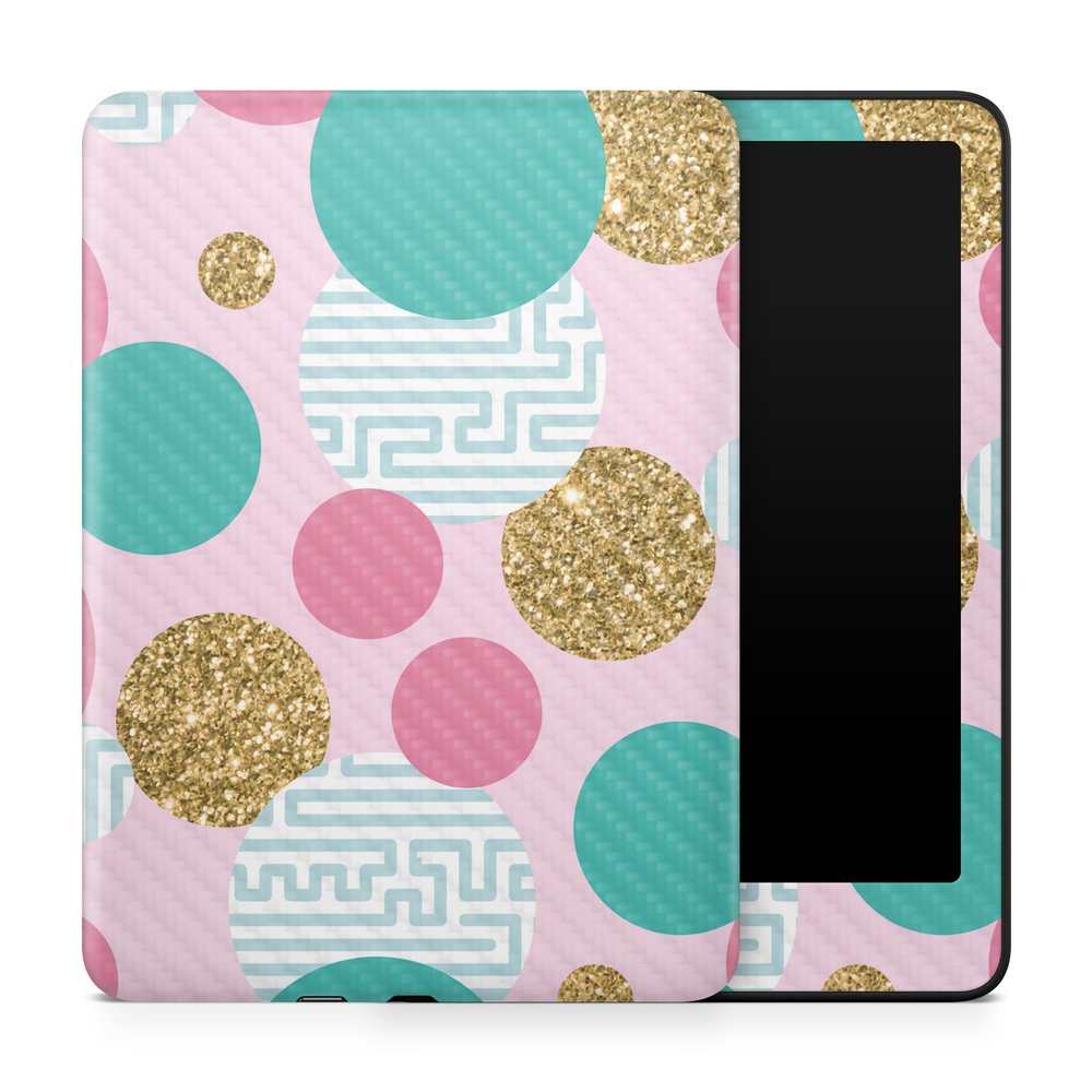 Carbon Fiber Tablet Skin Compatible with Amazon Kindle Paperwhite 12th (2024) - Golden Bubbles - Premium 3M Vinyl Protective Wrap Decal Cover - Easy to Apply | Crafted in The USA by MightySkins