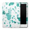 Carbon Fiber Tablet Skin Compatible with Amazon Kindle Paperwhite 12th (2024) - Teal Splatter - Premium 3M Vinyl Protective Wrap Decal Cover - Easy to Apply | Crafted in The USA by MightySkins view 1