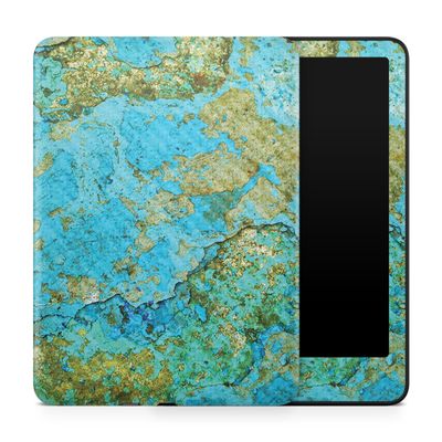 Carbon Fiber Tablet Skin Compatible with Amazon Kindle Paperwhite 12th (2024) - Teal Marble - Premium 3M Vinyl Protective Wrap Decal Cover - Easy to Apply | Crafted in The USA by MightySkins