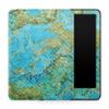 Carbon Fiber Tablet Skin Compatible with Amazon Kindle Paperwhite 12th (2024) - Teal Marble - Premium 3M Vinyl Protective Wrap Decal Cover - Easy to Apply | Crafted in The USA by MightySkins view 1