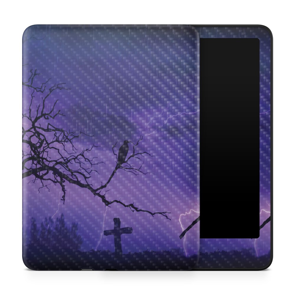 Carbon Fiber Tablet Skin Compatible with Amazon Kindle Paperwhite 12th (2024) - Mystic Reaper - Premium 3M Vinyl Protective Wrap Decal Cover - Easy to Apply | Crafted in The USA by MightySkins