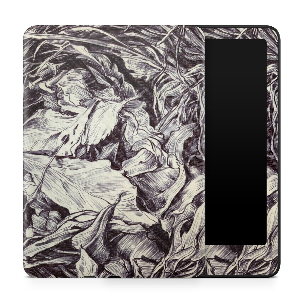 Carbon Fiber Tablet Skin Compatible with Amazon Kindle Paperwhite 12th (2024) - Nest Sketch - Premium 3M Vinyl Protective Wrap Decal Cover - Easy to Apply | Crafted in The USA by MightySkins