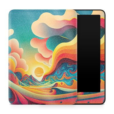Glossy Glitter Tablet Skin Compatible with Amazon Kindle Paperwhite 12th (2024) - Surreal Sunset - Premium 3M Vinyl Protective Wrap Decal Cover - Easy to Apply | Crafted in The USA by MightySkins