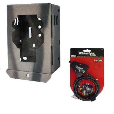 Steel Security Lock Box Compatible with Tactacam Reveal PRO 3.0, Reveal X 3.0 and Reveal Ultra Wireless Live View Security Trail Cameras Includes Adjustable Python Locking Cable