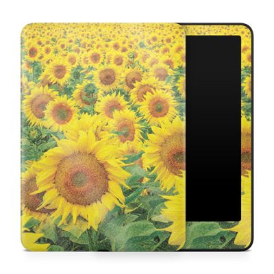 Glossy Glitter Tablet Skin Compatible with Amazon Kindle Paperwhite 12th (2024) - Sunflower Field - Premium 3M Vinyl Protective Wrap Decal Cover - Easy to Apply | Crafted in The USA by MightySkins