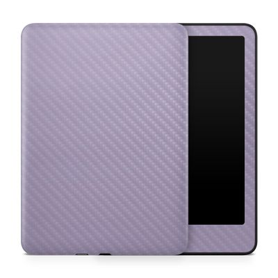 Carbon Fiber Tablet Skin Compatible with Amazon Kindle Paperwhite 12th (2024) - Solid Lavender - Premium 3M Vinyl Protective Wrap Decal Cover - Easy to Apply | Crafted in The USA by MightySkins
