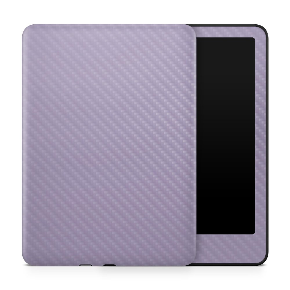 Carbon Fiber Tablet Skin Compatible with Amazon Kindle Paperwhite 12th (2024) - Solid Lavender - Premium 3M Vinyl Protective Wrap Decal Cover - Easy to Apply | Crafted in The USA by MightySkins