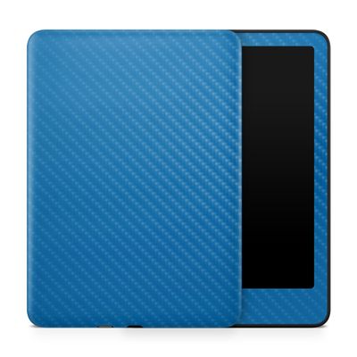 Carbon Fiber Tablet Skin Compatible with Amazon Kindle Paperwhite 12th (2024) - Solid Blue - Premium 3M Vinyl Protective Wrap Decal Cover - Easy to Apply | Crafted in The USA by MightySkins