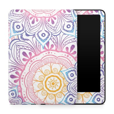 Carbon Fiber Tablet Skin Compatible with Amazon Kindle Paperwhite 12th (2024) - Vibrant Mandala - Premium 3M Vinyl Protective Wrap Decal Cover - Easy to Apply | Crafted in The USA by MightySkins