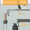 Headphones Stand Holder Headphone Hook, Headphones Stand Under Table Foldable Aluminum Headset Holder Clamp Hanger Mount, Built in Cable Clip Organizer for PC Gaming, Office Headphone Bracket view 3