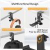 Headphones Stand Holder Headphone Hook, Headphones Stand Under Table Foldable Aluminum Headset Holder Clamp Hanger Mount, Built in Cable Clip Organizer for PC Gaming, Office Headphone Bracket view 4