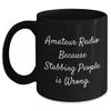 Gifts from Radio Enthusiasts: Amateur Radio Because Stabbing People Is Wrong Funny Mugs for Christmas - Unique Holiday Presents for Amateur Radio Operators and Enthusiasts view 1