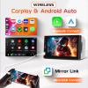 7 Inch Double Din Car Stereo-IPS Touch Screen Car Radio with Wireless Carplay Android Auto,Bluetooth,Mirror Link,EQ,SWC,FM Radio,USB/AUX, Car Audio Receivers with Camera view 2