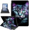 BFDHGQZC Cat Purple Glow Case for 7" Kindle Paperwhite (12th Generation,2024)&Kindle Colorsoft Signature Edition 7"(2024/2025) 360 Degree Rotating Stand Protective Cover with Auto Sleep/Wake view 1