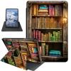 BFDHGQZC Colorful Bookshelf Case for 7" Kindle Paperwhite (12th Generation,2024)&Kindle Colorsoft Signature Edition 7"(2024/2025) 360 Degree Rotating Stand Protective Cover with Auto Sleep/Wake view 1