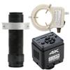 4K Digital Electronic Video Microscope Camera Type-C HDMI USB Industry Magnifier & 120X C-Mount Lens With 56-LED Adjustable Ring Light - Black view 1