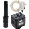 4K Digital Electronic Video Microscope Camera Type-C HDMI USB Industry Magnifier & 300X C-Mount Lens With 56-LED Adjustable Ring Light - Black view 1