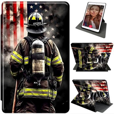for Kindle Paperwhite 2024 Case 7" (12th Gen) & Kindle ColorSoft Signature Edition Case with 360 Rotating Stand, Lightweight Shockproof PU Leather Cover with Auto Wake/Sleep, Firefighter