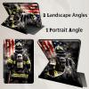 for Kindle Paperwhite 2024 Case 7" (12th Gen) & Kindle ColorSoft Signature Edition Case with 360 Rotating Stand, Lightweight Shockproof PU Leather Cover with Auto Wake/Sleep, Firefighter view 3