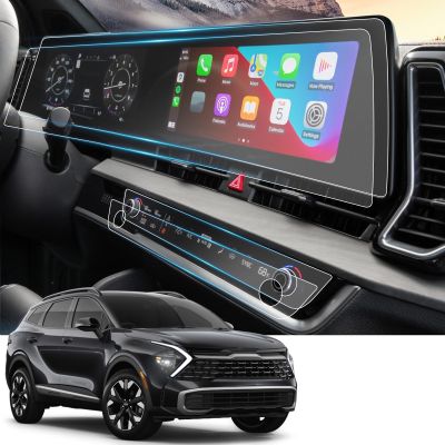 (4Pack) 2023 Kia Sportage X-PRO Prestige Screen Protector for 2023 2024 2025 Kia Sportage Hybrid Screen Protector (SX/SX-Prestige/X-Pro) 12.3" Infotainment Climate Control Cover Accessories Nano Film