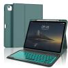 IVEOPPE KeyboardCase for iPad Air 13 (M2 2024/M3 2025) & iPad Pro 12.9 inch (3th/4th/5th/6th Generation), 7 ColorBacklit, WirelessDetachable BluetoothKeyboard with Auto Sleep/Wake Function, DeepGreen view 1