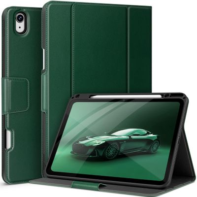 auaua Case for iPad Air 13 inch M4/M3/M2(2026/2025/2024), with Pencil Holder and Pocket, Multiple Viewing Angles, Magnetic Closure, Auto Sleep/Wake (Green)