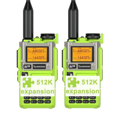 2 Pack QUANSHENG UV-K5(8) Walkie Talkie 512K Expansion Upgrade Long Range UV-K6 Two Way Radio NOAA Weather Forecast AM FM Ham Radio UV-K5 8 USB-C Charging Green