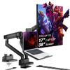 AVLT Dual 17-38" Monitor Arm Desk Mount with 17" Laptop Tray and USB-C Docking Station, HDMI 4K60Hz, USB-A 5Gbps, Ethernet, 100W PD, Fits Two Flat/Curved Monitor - Black view 1