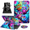 ACWDMKH Case for Samsung Galaxy Tab S9 FE 5G 10.9 Inch/Galaxy Tab S9 11 Inch 2023,360 Degree Rotating Swivel PU Leather Stand Slim Flip Folio Cover with Auto Wake/Sleep,Colorful Owl Tree view 1