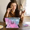 ACWDMKH Case for Samsung Galaxy Tab S9 FE 5G 10.9 Inch/Galaxy Tab S9 11 Inch 2023,360 Degree Rotating Swivel PU Leather Stand Slim Flip Folio Cover with Auto Wake/Sleep,Pink Blue Glitter view 3