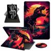 ACWDMKH Case for Samsung Galaxy Tab S9 FE 5G 10.9 Inch/Galaxy Tab S9 11 Inch 2023,360 Degree Rotating Swivel PU Leather Stand Slim Flip Folio Cover with Auto Wake/Sleep,Dinosaur Sunset view 1