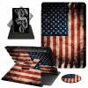 ACWDMKH Case for Samsung Galaxy Tab S9 FE 5G 10.9 Inch/Galaxy Tab S9 11 Inch 2023,360 Degree Rotating Swivel PU Leather Stand Slim Flip Folio Cover with Auto Wake/Sleep,Retro American Flag view 1