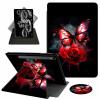 ACWDMKH Case for Samsung Galaxy Tab S9 FE 5G 10.9 Inch/Galaxy Tab S9 11 Inch 2023,360 Degree Rotating Swivel PU Leather Stand Slim Flip Folio Cover with Auto Wake/Sleep,Red Butterfly Flower view 1